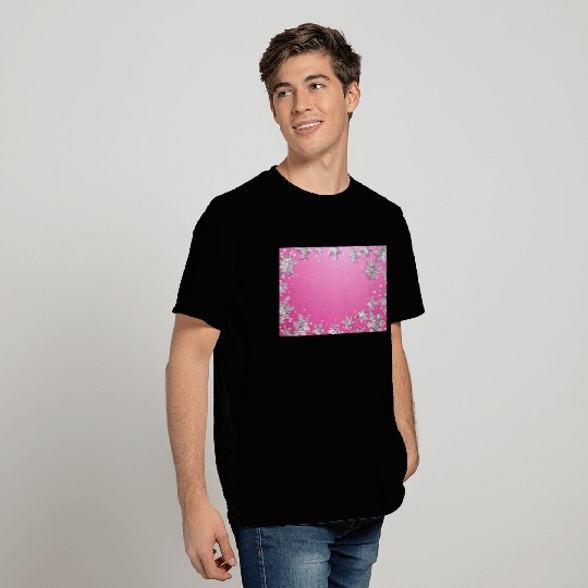 Winter Snowflakes Pink White T Shirts