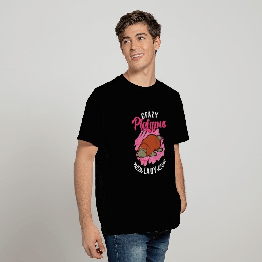 Crazy Platypus Lady Girl T Shirts