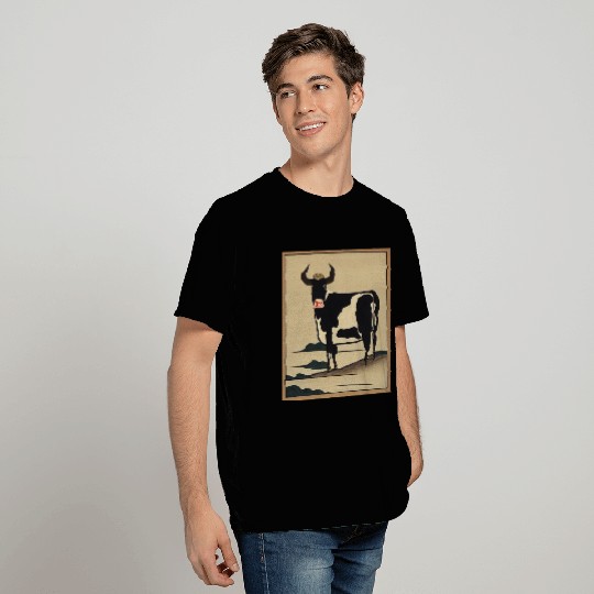 Ukiyo-e Cow, Japanese Print T Shirts
