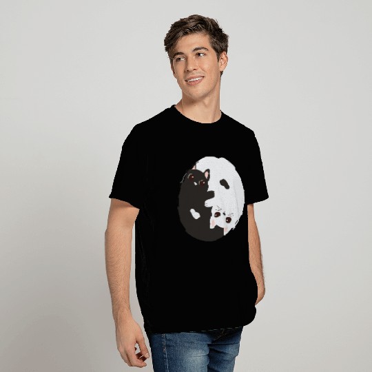 ying yang cat T Shirts