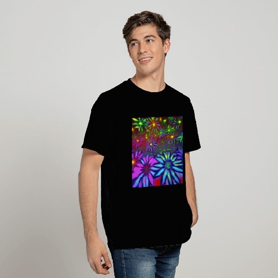 Psychedelic flowers T Shirts