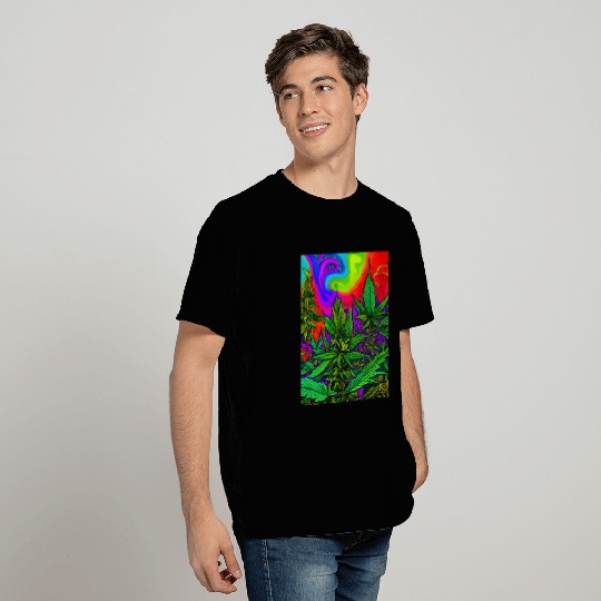 Psychedelic cannabis land T Shirts