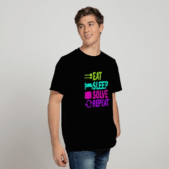 Eat Sleep Solve Repeat Math Speed Cubing Genie T Shirts