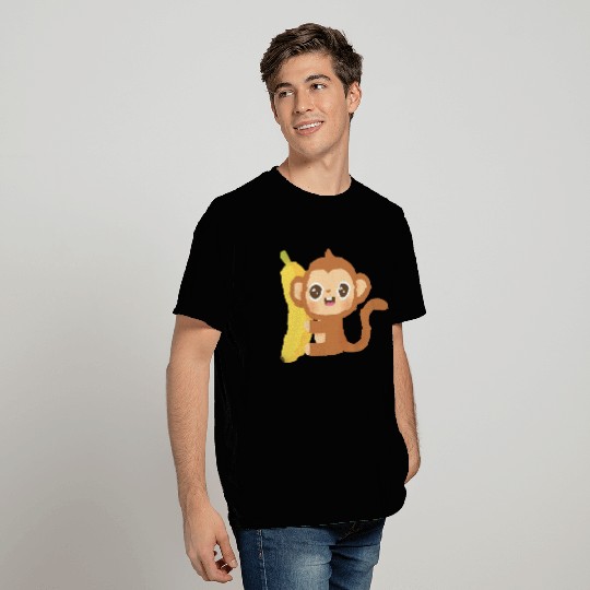 Cute Little Monkey and Banana T Shirts
