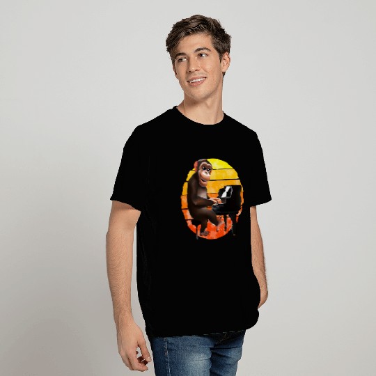 Monkey at the piano T Shirts