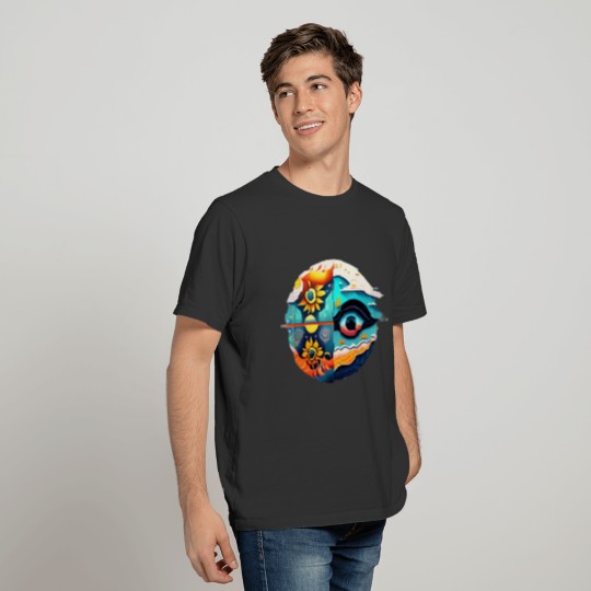 Guardians of Light Abstract Moon Sun Protection T Shirts