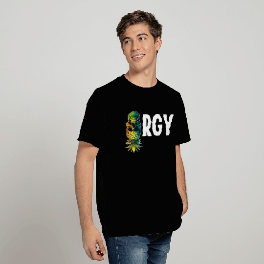 Orgy Upside Down Pineapple Skull Swinger Swinging T Shirts