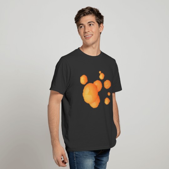 3D Art, 3D Orange Balls, Orange Bubbles Floating T Shirts