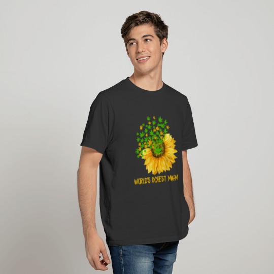 Mom World s Dopest Mom Sunflower Weed Funny Mom T Shirts