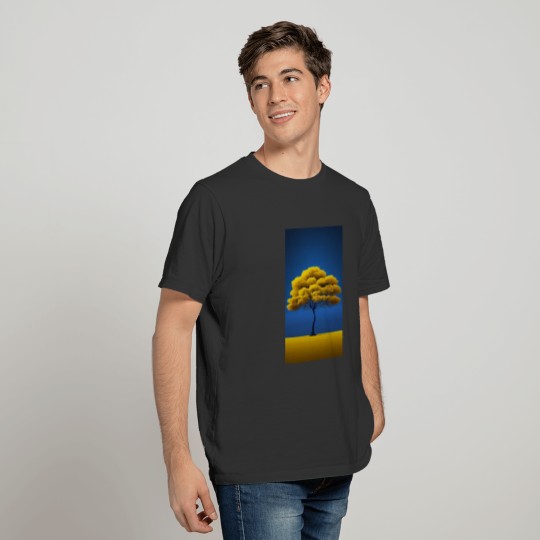 Blue sky and Yellow tree T Shirts