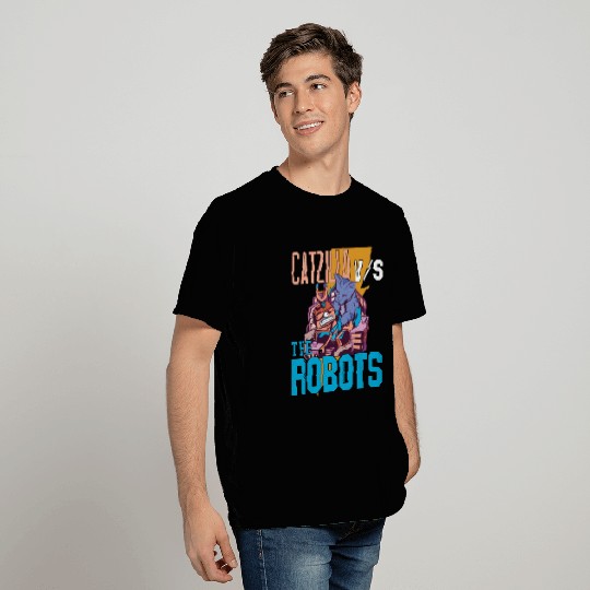 Catzilla Versus Robot T Shirts