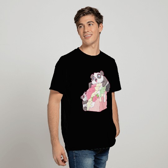 Panda Strawberry Milk Kawaii T Shirts