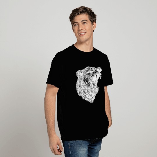 Wild Bear's Head With Sharp Teeth T Shirts