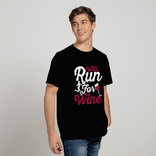 Will Run For Wine Marathon Trail Running T Shirts