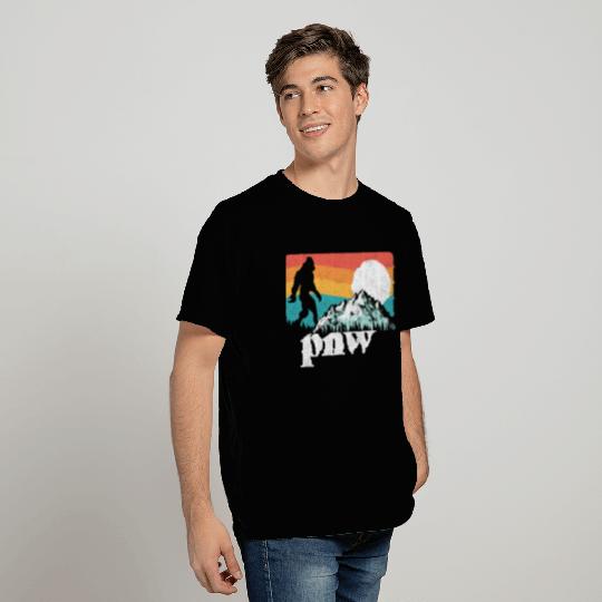 PNW Pacific Northwest Bigfoot Mountains T Shirts