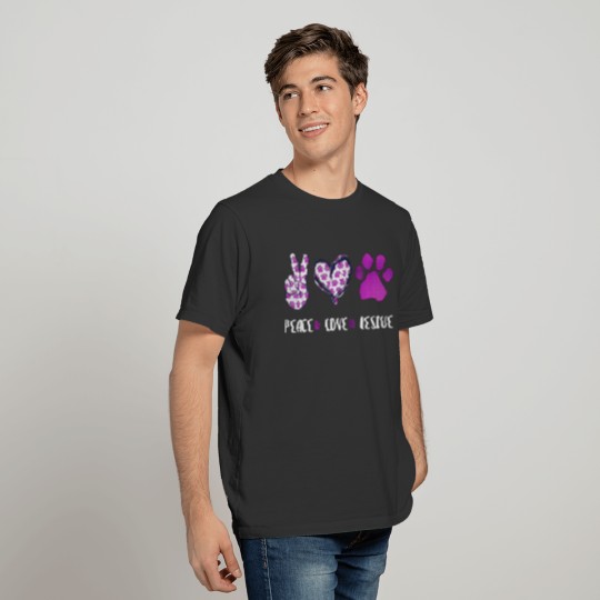 Peace Love dog cat rescue pets gifts for men women T Shirts