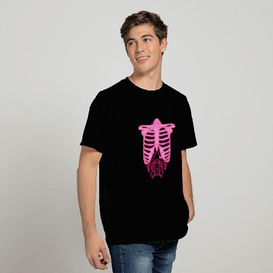 Skeleton Rib Cage with Bat Nu Goth Pastel Goth T Shirts