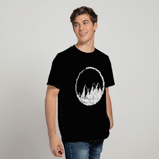 Mountains Distressed Grunge Icon Symbol T Shirts