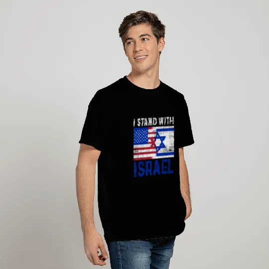 Us Flag I Stand With Israel T Shirts