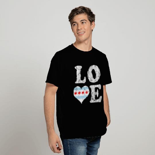Love Chicago Flag City T Shirts