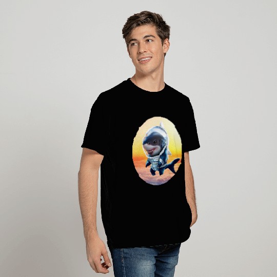 Shark astronaut at sunset T Shirts