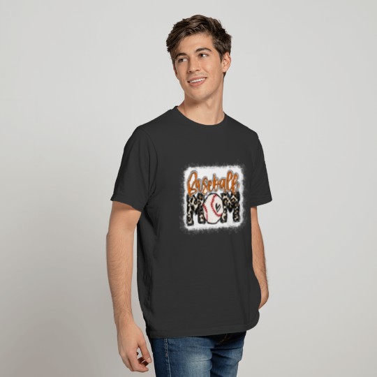 Baseball Mom Orange Leopard Baseball Mama T Shirts
