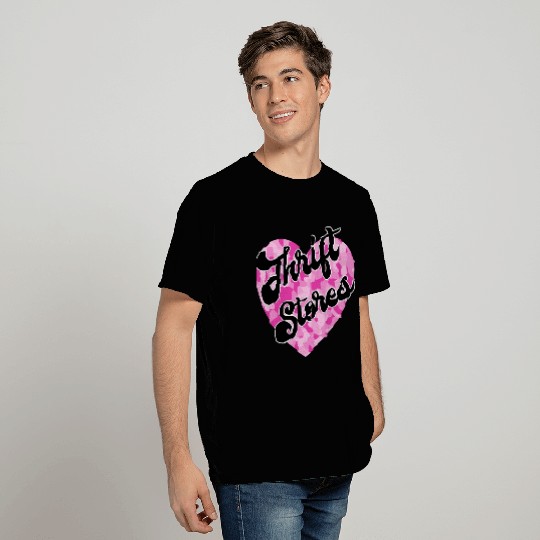 Thrift Stores pink camo heart T Shirts