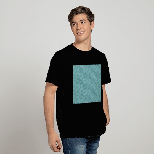 Retro Teal Chevron Pattern T Shirts