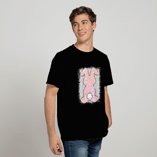 Leopard Pattern Bleached Easter Bunny blue T Shirts