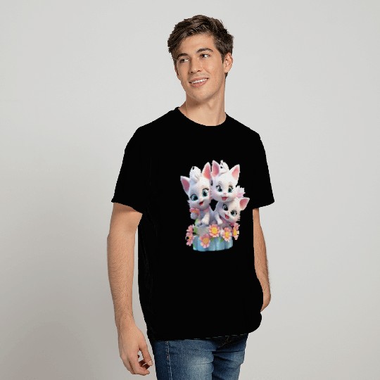 Cute Kittens 3D Ai Art T Shirts
