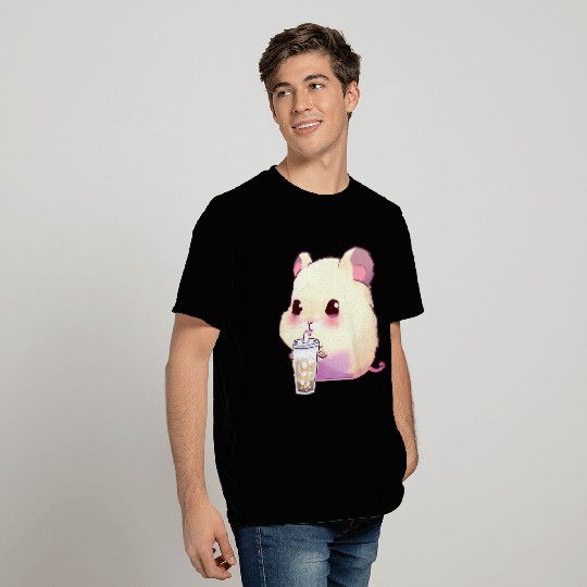 Kawaii hamster with bubble tea T Shirts