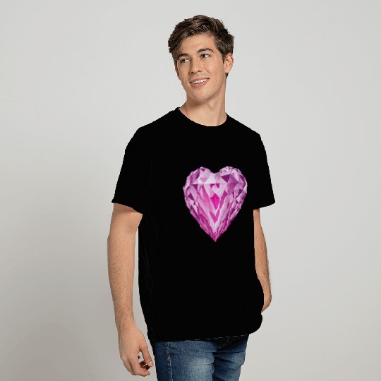 Glossy pink diamond heart T Shirts