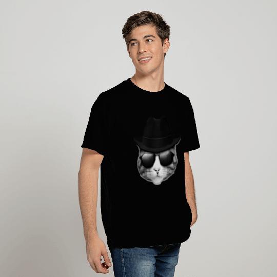 Blues Cat 4 Grayscale T Shirts