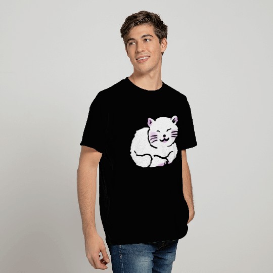 Sleepy White Cat T Shirts