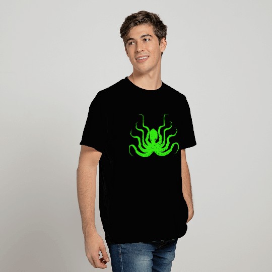 Menace Octopus Neon Green T Shirts