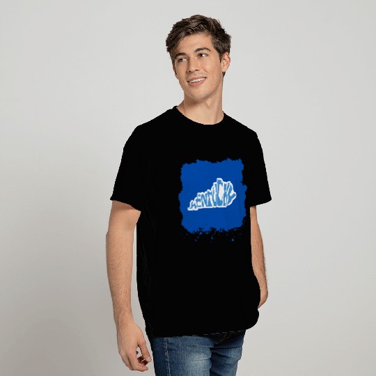 Kentucky Typography Sticker in State Shape T Shirts