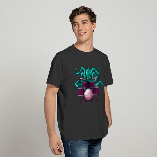 Funny Octopus Playing Drums Drummer Kit Gifts For T Shirts