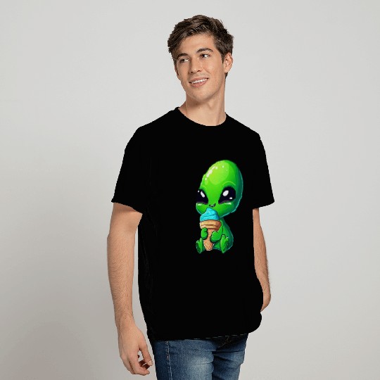 Alien Extraterrestrial Ice Blue Green T Shirts