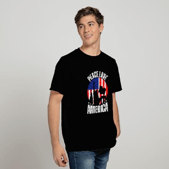 "Peace Love America Labor Day T Shirts - Celebrate
