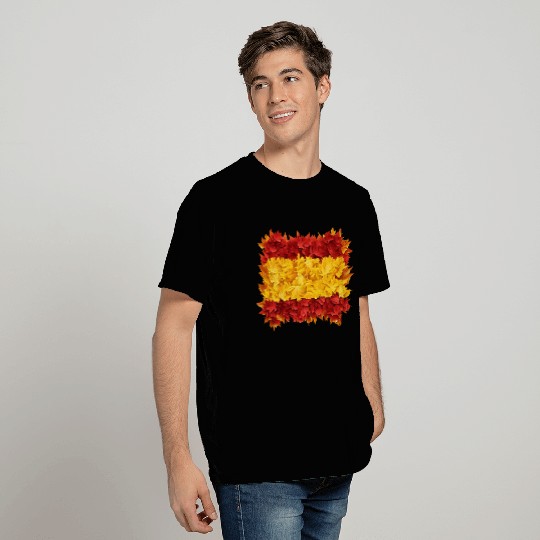 Autumn in Spain: Flag and Fall Foliage T Shirts