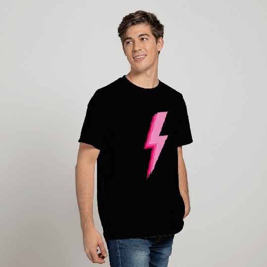Layered trendy hot pink and light pink lightning T Shirts