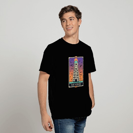 The Tower Tarot Skeleton Halloween Style T Shirts