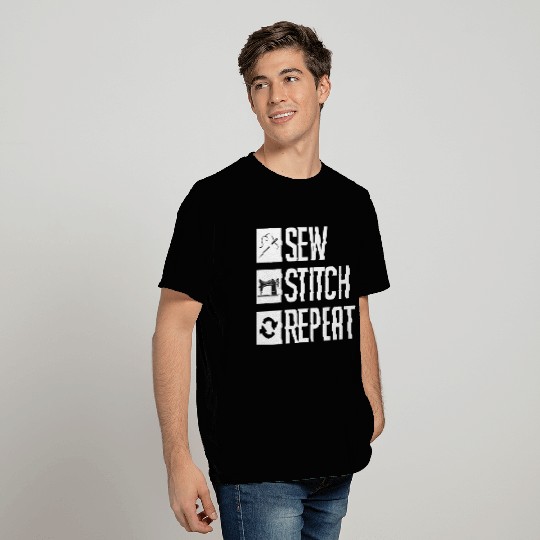 Sew, Stitch, Repeat Sewing Maschine Crafting T Shirts