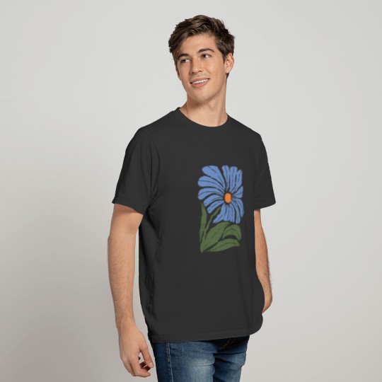 Blue Flower and Leaf Green: A Delicate Harmony T Shirts