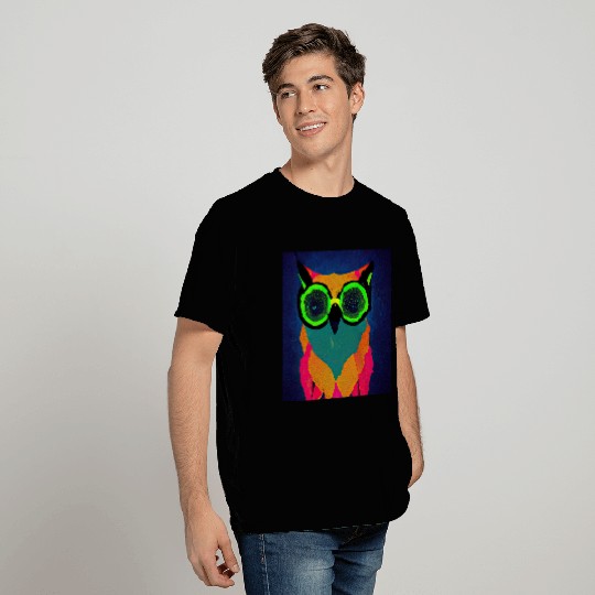 Mod Owl: Bold Owl with Green Glasses T Shirts