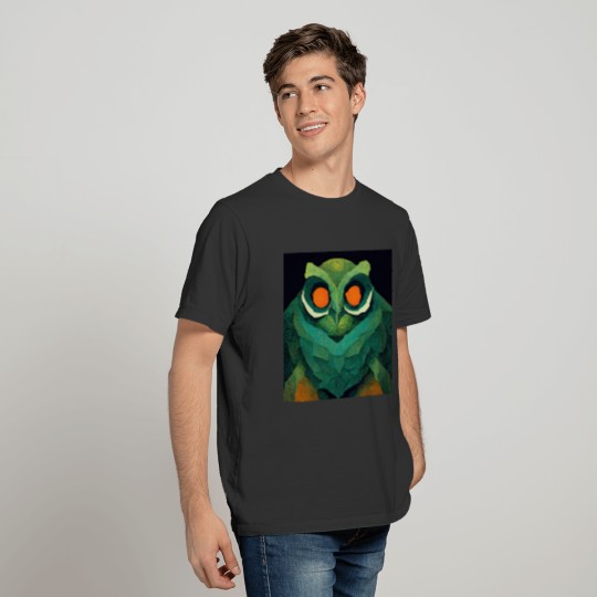 Mod Owl: Feathery Orange-Eyed Owl T Shirts