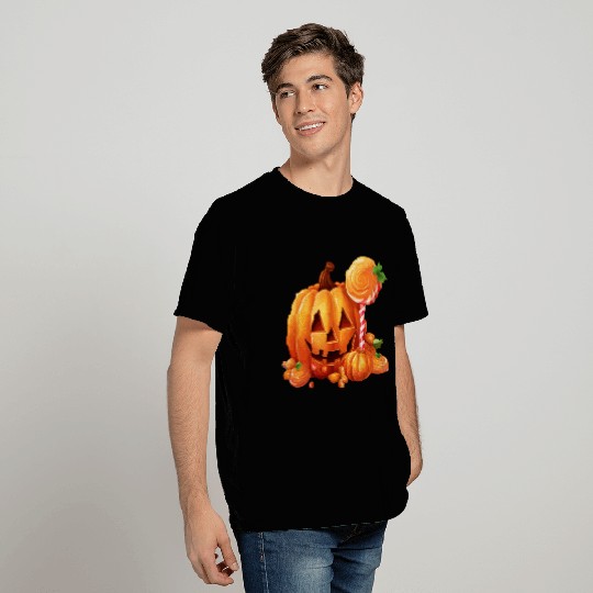 Cute Halloween Pumpkin With Candy T Shirts