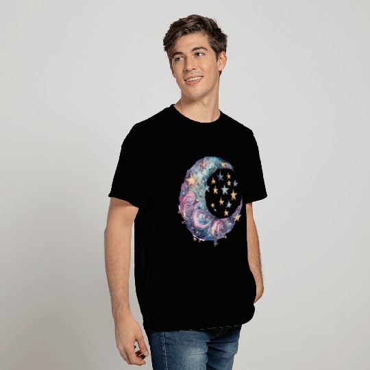 Cosmic Moon and Stars Space Galaxy Celestial T Shirts