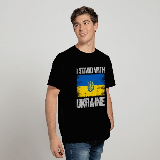 I Stand With Ukraine Ukrainian Flag T Shirts