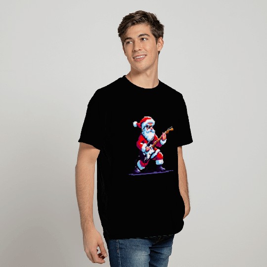 Rocking Santa 8-Bit Pixel Art T Shirts